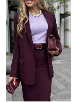 Удлиненный жакет свободного кроя (бордо)