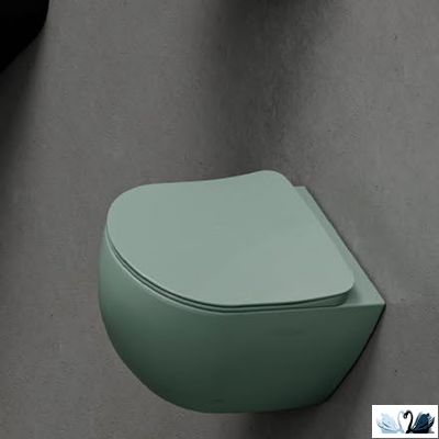 Чаша унитаза Creavit Free FE322-11NY00E-0000 подвесная, бирюзовая, матовая. Безободковый смыв