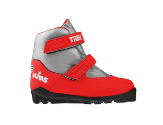 Ботинки лыжные TREK Kids 1 NNN ИК, красные, лого белое, размеры 28/29/30