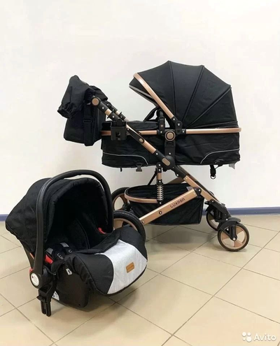 Детская коляска 3 в 1 Luxmom 518 Черный