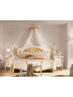 КРОВАТЬ С МЯГКИМ ИЗГОЛОВЬЕМ 180*200 LA FENICE LACCATO 1302, БЕЗ РЕШЕТКИ (L215*P212*H135) CASA+39