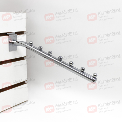 K118 Кронштейн для экономпанелей, наклонный, прямой с 7-ю шариками, d-19 мм, длина 350 мм, хром