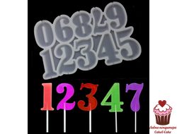 Форма для леденцов Цифры 5 см, силикон