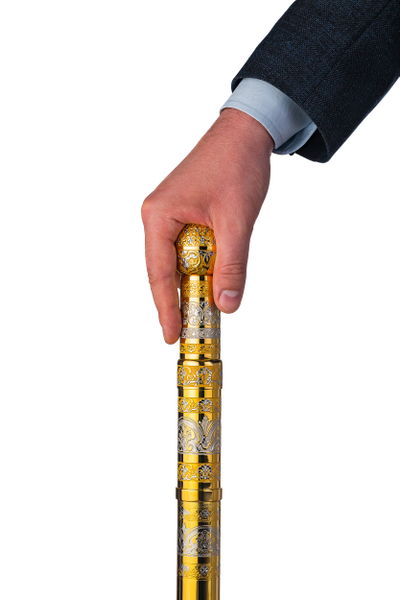 Опорная зонт-трость ручной работы с гравировкой