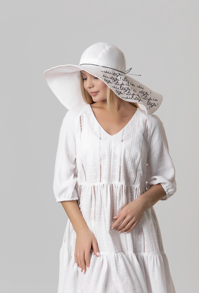 Шляпа - росчерк макси, белая