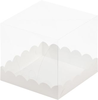 Коробка для торта с прозр. стен. (белая), 150*150*140мм