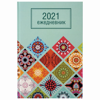 Ежедневник датированный 2021 А5 (145х215 мм), ламинированная обложка, STAFF, "Орнамент", 111817