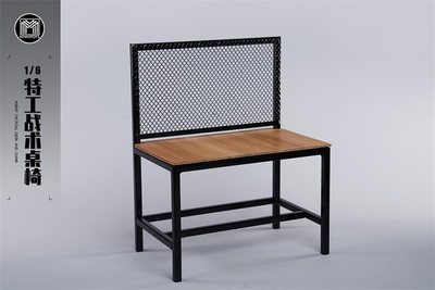 Стол и табурет 1/6 (деревянные) - КОЛЛЕКЦИОННАЯ ДИОРАМА 1/6 Agent Tactical Desk and Chair (M2419) - MMMTOYS