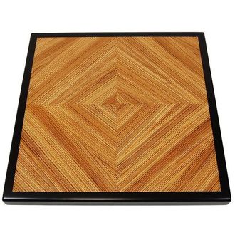 Diamond Box Pattern Zebrawood Veneer with Stained Maple Wood Edge