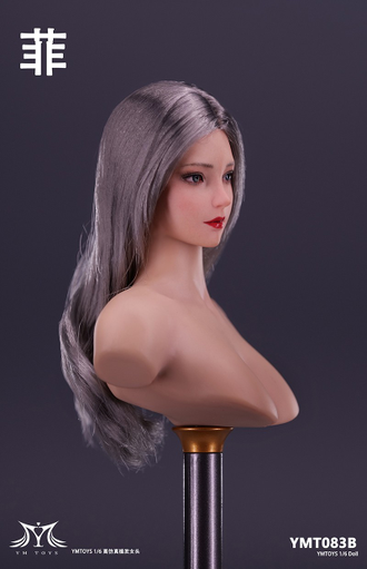 Женская голова (скульпт) с длинными серебряными волосами - 1/6 scale Asian Female Head Sculpt Fei (YMT083B) - YMTOYS