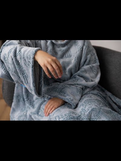 Плед с рукавами &quot;Плед Юрского периода&quot; светящийся  из микрофибры (велсофта)