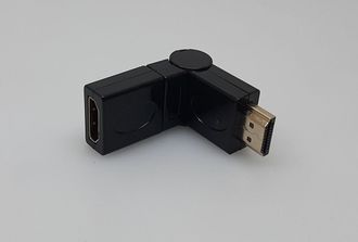 Переходник HDMI гнездо - HDMI штекер поворотный 360°
