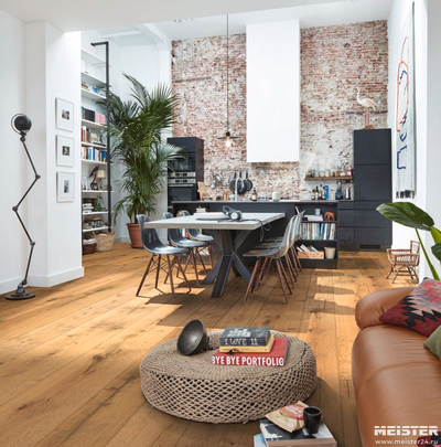 Паркетная доска Meister Дуб рустик 8410 в интерьере
