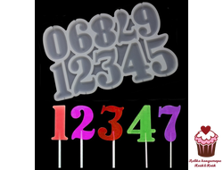 Форма для леденцов Цифры 5 см, силикон