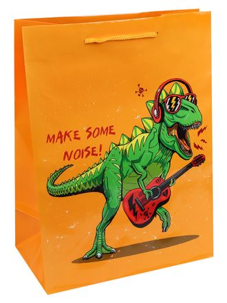 4610144864886 Пакет подарочный с глянцевой ламинацией ППК-7488, &quot; Музыкальный динозавр&quot;  40x47x14 см (XXL) , 157 г
