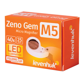 Лупа LEVENHUK Zeno Gem M5, увеличение х40, диаметр линзы 25 мм, подсветка, складная, металл, 70436