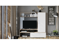 Стенка Сиена Дуб Сонома/Белый ясень