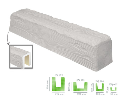 Декоративная балка из полиуретана Fabello Decor - Рустик - EQ 007 (60х90х2000) под покраску