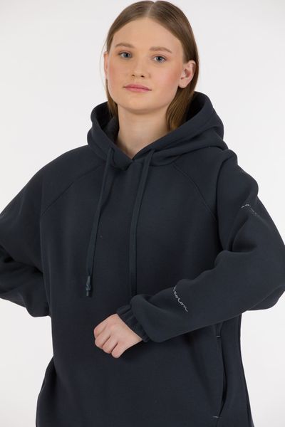 898 Костюм женский спортивный  флисовый темно-серый