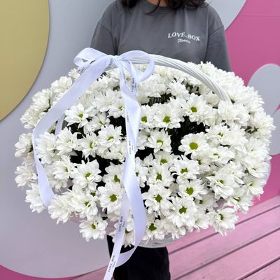 КОРЗИНА РОМАШКОВЫХ ХРИЗАНТЕМ