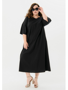 Платье асимметричного кроя (хлопок) ЛТ 2231401 черный