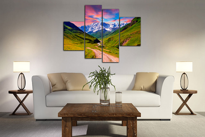 Модульная картина "Тропинка к белым горам"