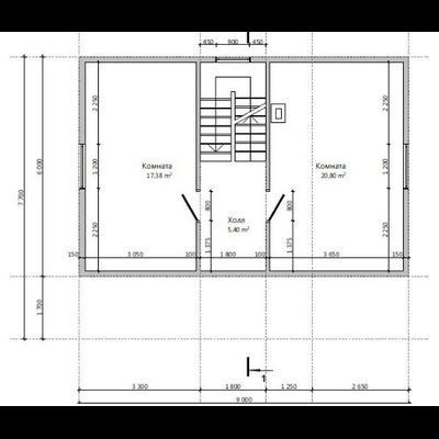 Одноэтажный каркасный дом с мансардой с тремя спальнями 110м² (SK12)