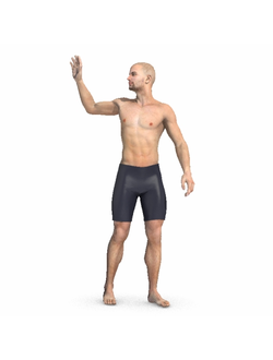 пляж Мужчина машет рукой 10