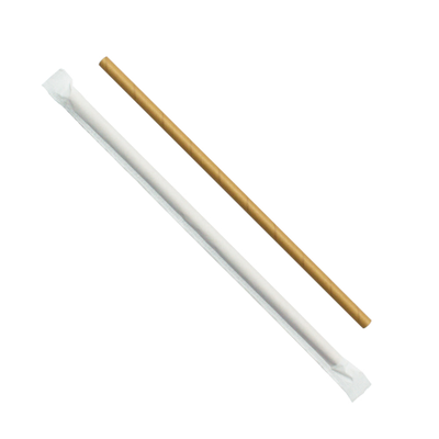 Трубочка для напитков бумажная 8 мм (инд. уп. крафт, 50 шт), 230мм