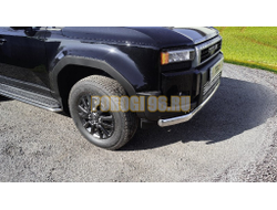 Защита передняя нижняя (овальная) d75х42 мм ТСС для Toyota Land Cruiser 250 Prado 2024-