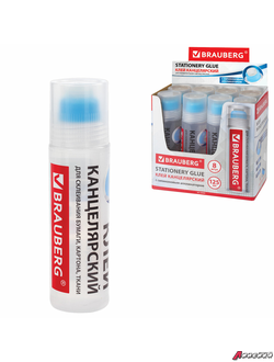 Клей канцелярский BRAUBERG, 125 мл, с силиконовым аппликатором. 228403
