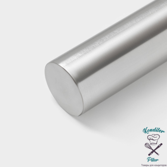 Скалка из нержавеющей стали Доляна «Бруни», 32×3,2 см, цвет серебристый