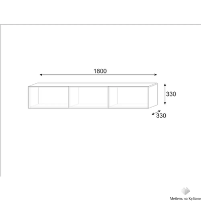 Инфинити гостиная подвесная 1800 мм Графит / мдф Эйфория QR-17