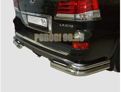 Защита заднего бампера угловая d76/42 для Lexus LX 570 SP 2014-