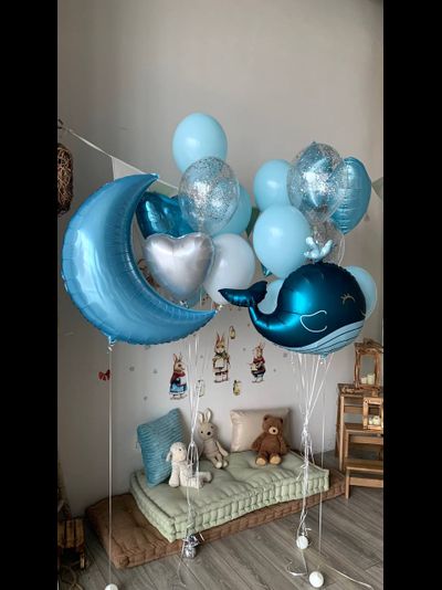 Сет шариков на выписку мальчика "Добро пожаловать домой" №4