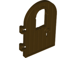 Door 1 x 4 x 6 Round Top with Window and Keyhole, Reinforced Edge, Dark Brown (64390 / 6254792)
