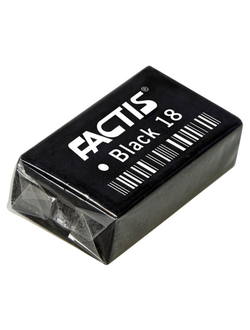 Ластик FACTIS Black 18 (Испания), 41х24х13 мм, черный, прямоугольный, супермягкий, CPFBL18