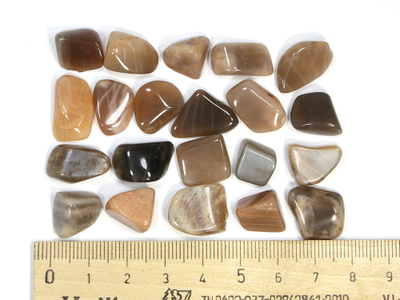 Лунный камень, галтовка в ассортименте, Индия (10-15 мм, 1-2 г) №21485