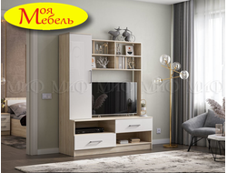 Мартина Гостиная Секция под ТВ (сонома/белый глянец)