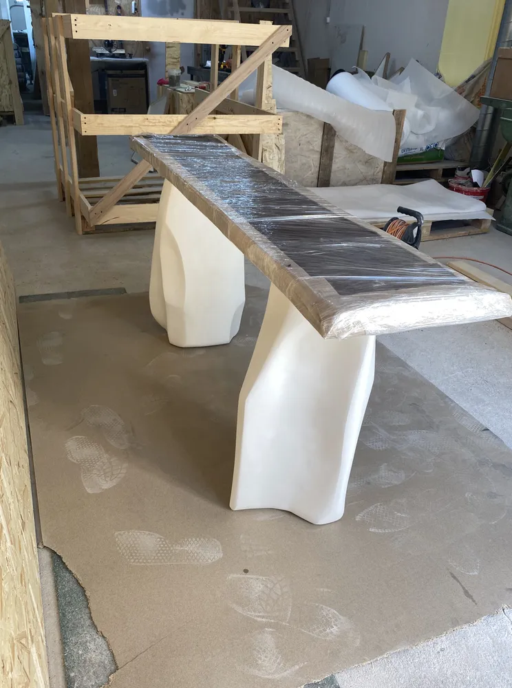 Примерка столешницы.