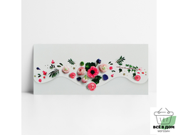 Конверт для денег "Настоящие цветы" формовой, 17,5 х 8 см