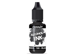 алкогольные чернила Cernit alcohol ink, цвет-black 100 (черный), объем-20 мл