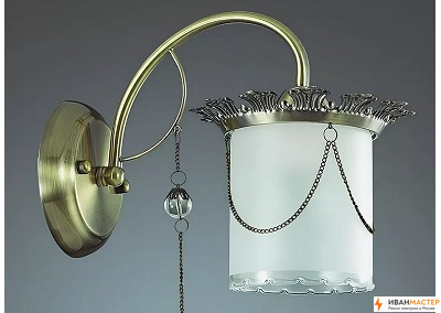 Установка настенного светильника на стене ИВАНМАСТЕР