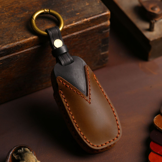 Коричневый чехол на смарт ключ ford mondeo 5, explorer (4 кнопки)