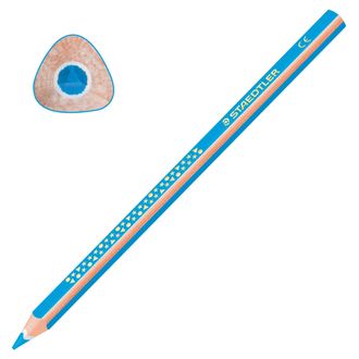 Карандаш цветной утолщенный STAEDTLER "Noris club", трехгранный, грифель 4 мм, голубой, 1284-30, 6 штук