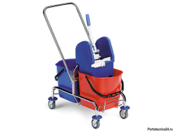 Двухведерная тележка FILMOP JACK 2х15 л на хромированной базе