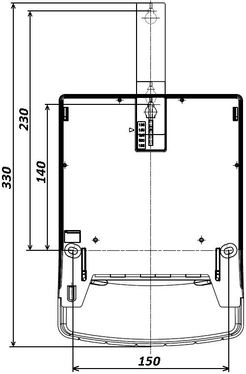 ГАБАРИТНЫЙ ЧЕРТЕЖ СЧЕТЧИКА AD13B.1-LRs-Z-R-VW (1-5-1)