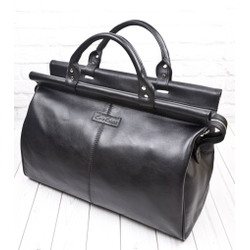Кожаный саквояж Veano Premium black (арт. 4004-51)