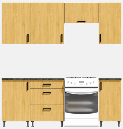 Кухня Эконом 1,5 метра (1100х400) Цвет: Дуб Сонома/Дуб Сонома