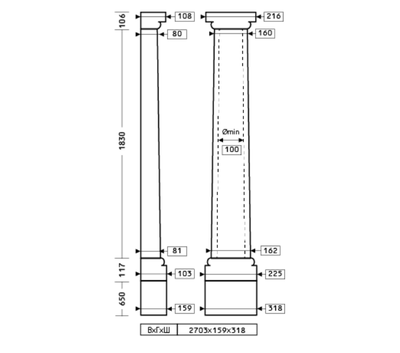 Полуколонна 1.10.101 - d162мм